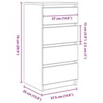vidaXL Buffet chêne marron 37 5x35x76 cm bois d'ingénierie