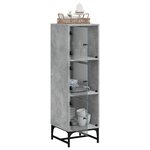 vidaXL Buffet avec portes en verre gris béton 35x37x120 cm