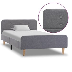 vidaXL Cadre de lit Gris clair Tissu 100 x 200 cm