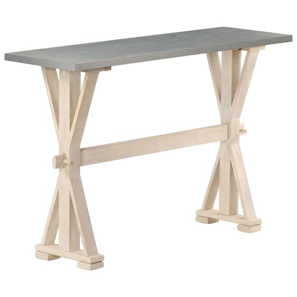 Vidaxl table console avec dessus en zinc 118x35x76 cm bois de manguier