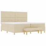 vidaXL Lit à ressorts avec matelas Crème 200 x 200 cm tissu