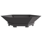 vidaXL Braise Noir 100 x 100 x 28 cm Acier laminé à froid