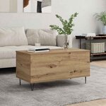 vidaXL Table basse chêne artisanal 90 x 44.5 x 45 cm Bois d'ingénierie