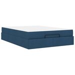 vidaXL Cadre de lit avec matelas avec matelas 2 Pièces Bleu tissu
