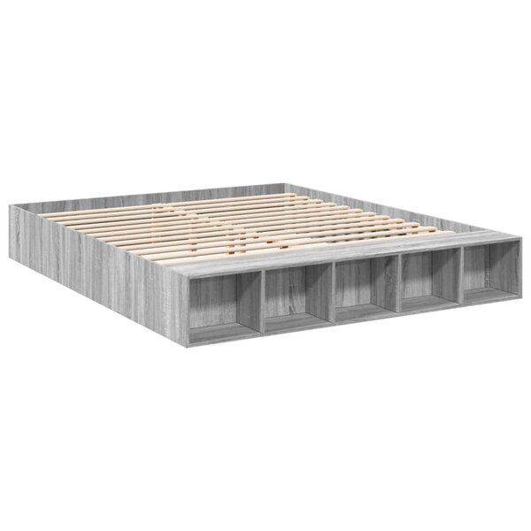 vidaXL Cadre de lit sonoma gris 180x200 cm bois d'ingénierie