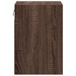 vidaXL Table de chevet murale avec lumières LED chêne marron