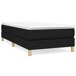 vidaXL Sommier à lattes de lit avec matelas Noir 90x190 cm Tissu