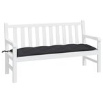 vidaXL Coussin de banc de jardin noir 150x50x7 cm tissu oxford