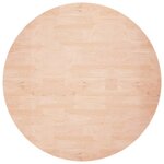 vidaXL Dessus de table rond Ø80x1 5 cm Bois de chêne massif non traité