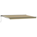 vidaXL Auvent Rétractable Vert et jaune 500x300 cm tissu