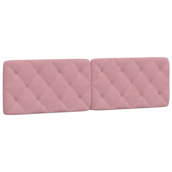 vidaXL Coussin de tête de lit rose 180 cm velours