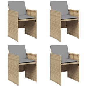 vidaXL Chaises de jardin avec coussins lot de 4 mélange beige