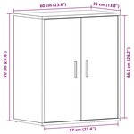 vidaXL Cabinet à chaussures avec étagère Chêne noir 60 x 35 x 70 cm