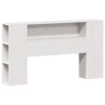 vidaXL Lit bibliothèque sans matelas blanc 140x200 cm bois pin massif