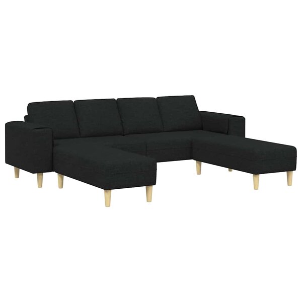 vidaXL Ensemble de Canapés Noir tissu