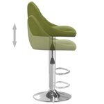 vidaXL Tabouret de bar Vert clair Velours