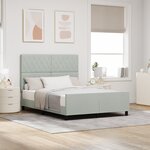 Châssis de lit vidaXL Gris clair 140x190 cm en Velours