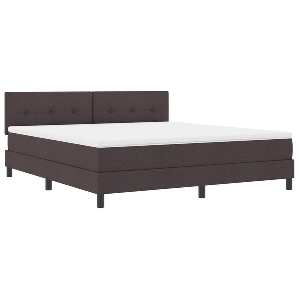 vidaXL lit box spring avec matelas et LED marron foncé 180x200 cm en tissu