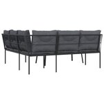 vidaXL Ensemble de canapés de jardin et coussins noir acier textilène