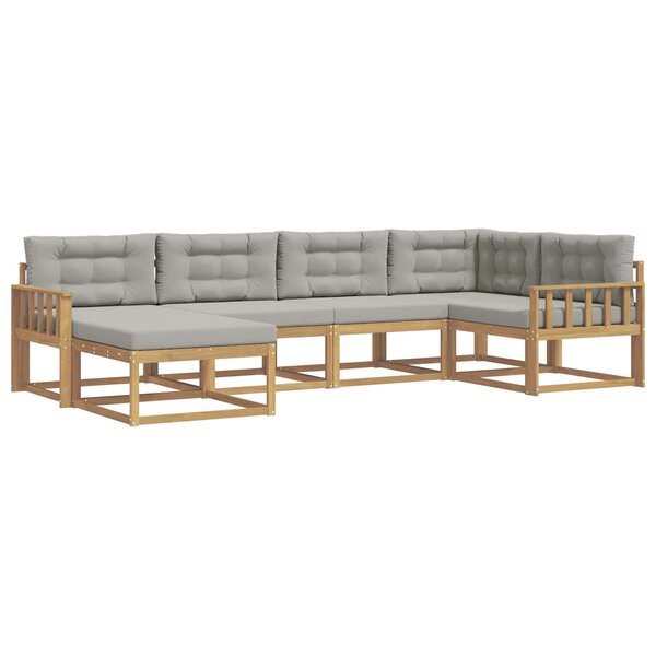 vidaXL Ensemble de canapés d'extérieur 5 pc Blanc et gris clair