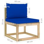 Vidaxl salon de jardin 6 pièces avec coussins bois de pin imprégné