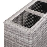 vidaXL Lit surélevé de jardin à 4 pots 80x22x79 cm Résine Tressée Gris