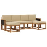 vidaXL Ensemble de canapés d'extérieur 6 pc Naturel et Beige Polyester