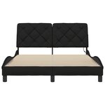 vidaXL Cadre de lit avec LED sans matelas noir 140x200 cm tissu