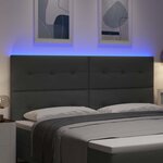 vidaXL Tête de Lit LED avec des lumières à LED Gris foncé 200 cm tissu