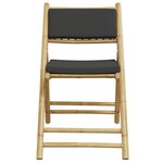 vidaXL Ensemble de bistro pliante 3 Pièces et coussins gris foncé bambou