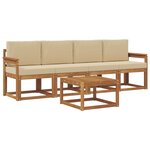 vidaXL Ensemble de canapés d'extérieur 5 Pièces Naturel et Beige