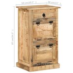 vidaXL Armoire à chaussures 4 niveaux avec tiroir Bois manguier brut