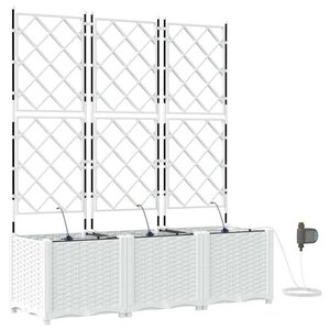 vidaXL Pots de jardin Blanc 120 x 40 x 142 cm Acier