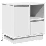 vidaXL Cabinets de chevet avec LED 2 Pièces Blanc 50x34 5x50 cm