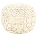 vidaXL Pouf fait à la main en macramé 45x30 cm Coton