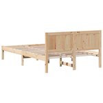 vidaXL Cadre de lit Marron 135 x 190 cm Bois de pin massif