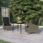 vidaXL Ensemble à manger de jardin 3 Pièces Marron