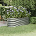 vidaXL Lit surélevé de jardin Acier enduit de poudre Argenté