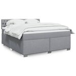 vidaXL Sommier à lattes de lit avec matelas Gris clair 180x200cm Tissu