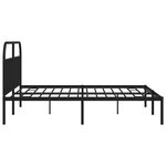 vidaXL Cadre de lit métal sans matelas avec tête de lit noir 200x200cm