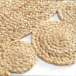 Tapis rond 120 cm jute ajoure cordou