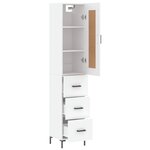 vidaXL Buffet haut Blanc 34 5x34x180 cm Bois d'ingénierie
