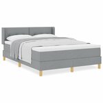 vidaXL Lit box avec matelas gris clair  140 x 200 cm  tissu.