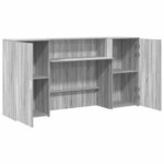 vidaXL Bureau de réception sonoma gris 200x50x103 5 cm bois ingénierie