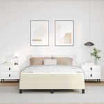 vidaXL Lit avec matelas Crème 140 x 200 cm Faux cuir
