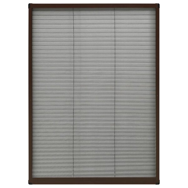vidaXL Moustiquaire plissée pour fenêtre Aluminium Marron 80x120 cm