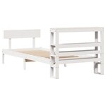 vidaXL Cadre de lit sans matelas blanc 75x190 cm bois de pin massif