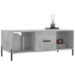 vidaXL Table basse gris béton 102x50x40 cm bois d'ingénierie