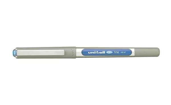 Roller encre liquide EYE UB157 pointe moyenne 0 7mm bleu turquoise UNI-BALL