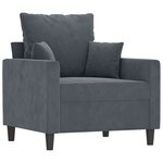 vidaXL Fauteuil avec repose-pied Gris foncé 60 cm Velours